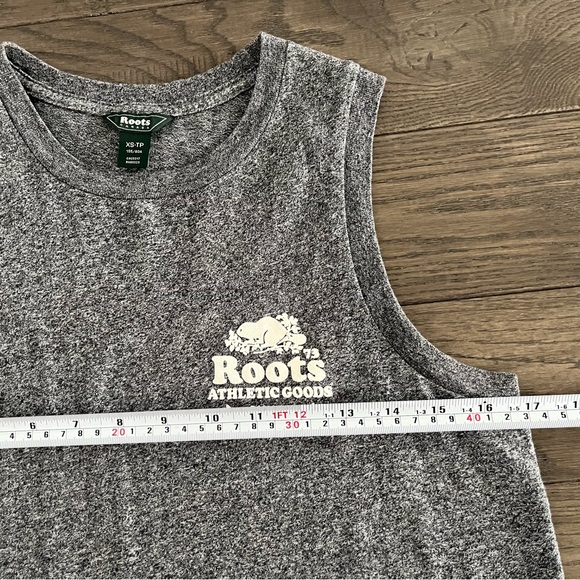 Roots Canada Sleeveless Tank Dress Womens Salt & Pepper Gray Chest Logo - Picture 5 of 6